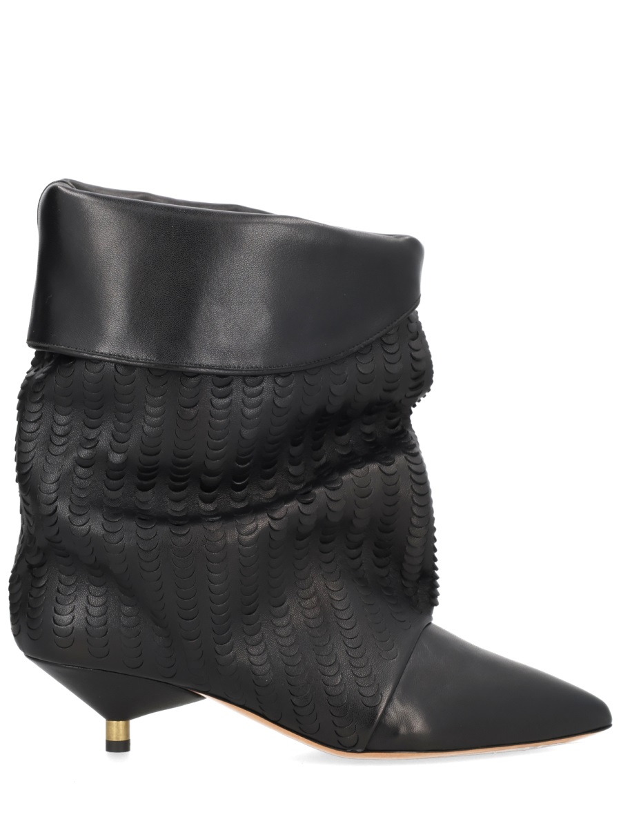 Isabel Marant Edrik Lamb Leather Pointed Ankle Boots Zwart