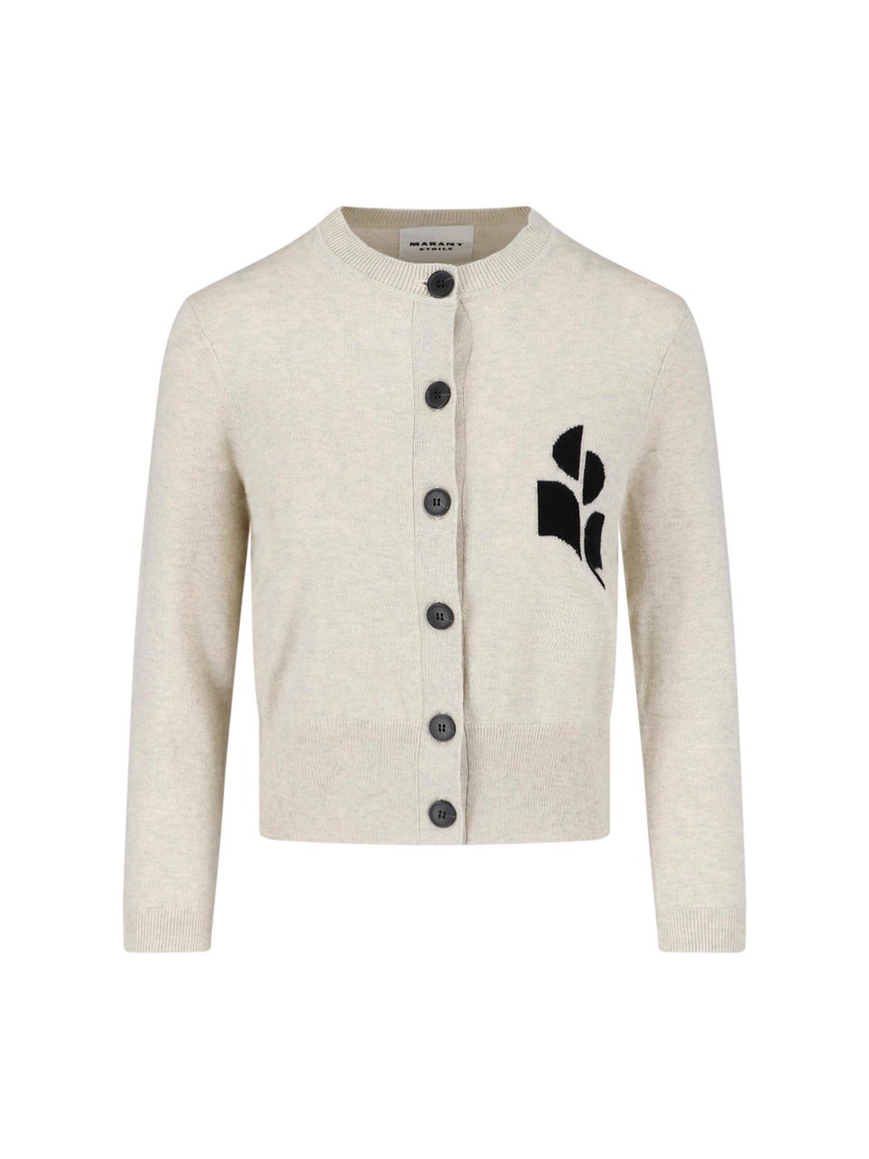 Isabel Marant Cropped Sweater with Button-Down Front Grijs