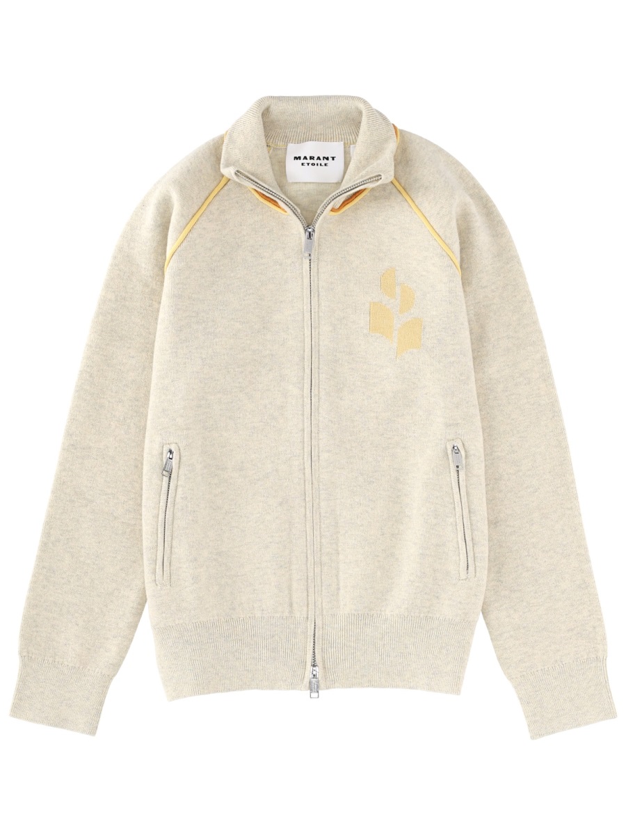 Isabel Marant Lanya Cotton Blend Geometric Cardigan Neutraal
