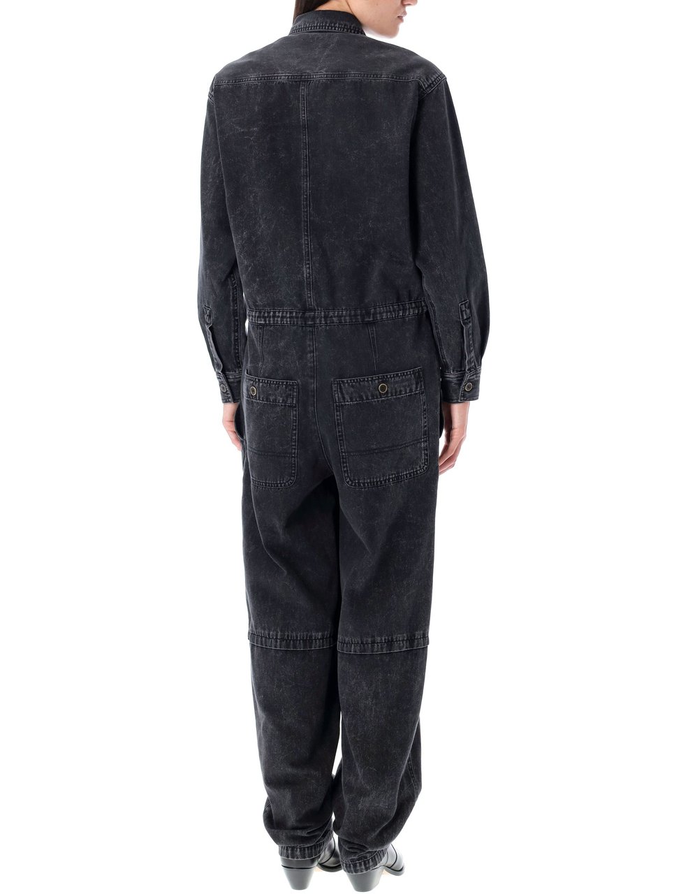 Isabel Marant Nadia Relaxed Denim Jumpsuit Zwart