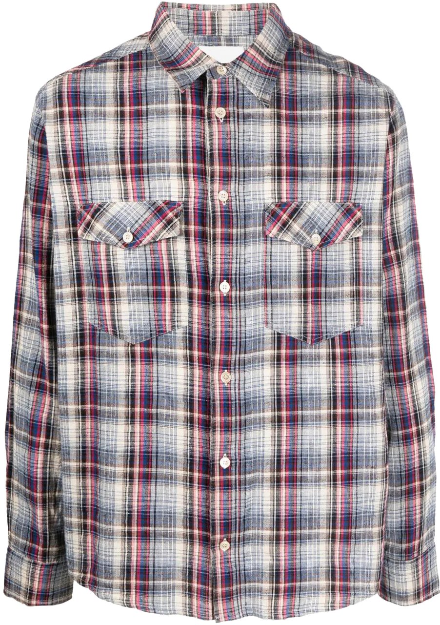 Isabel Marant Lydian Cotton Linen Check Shirt Divers
