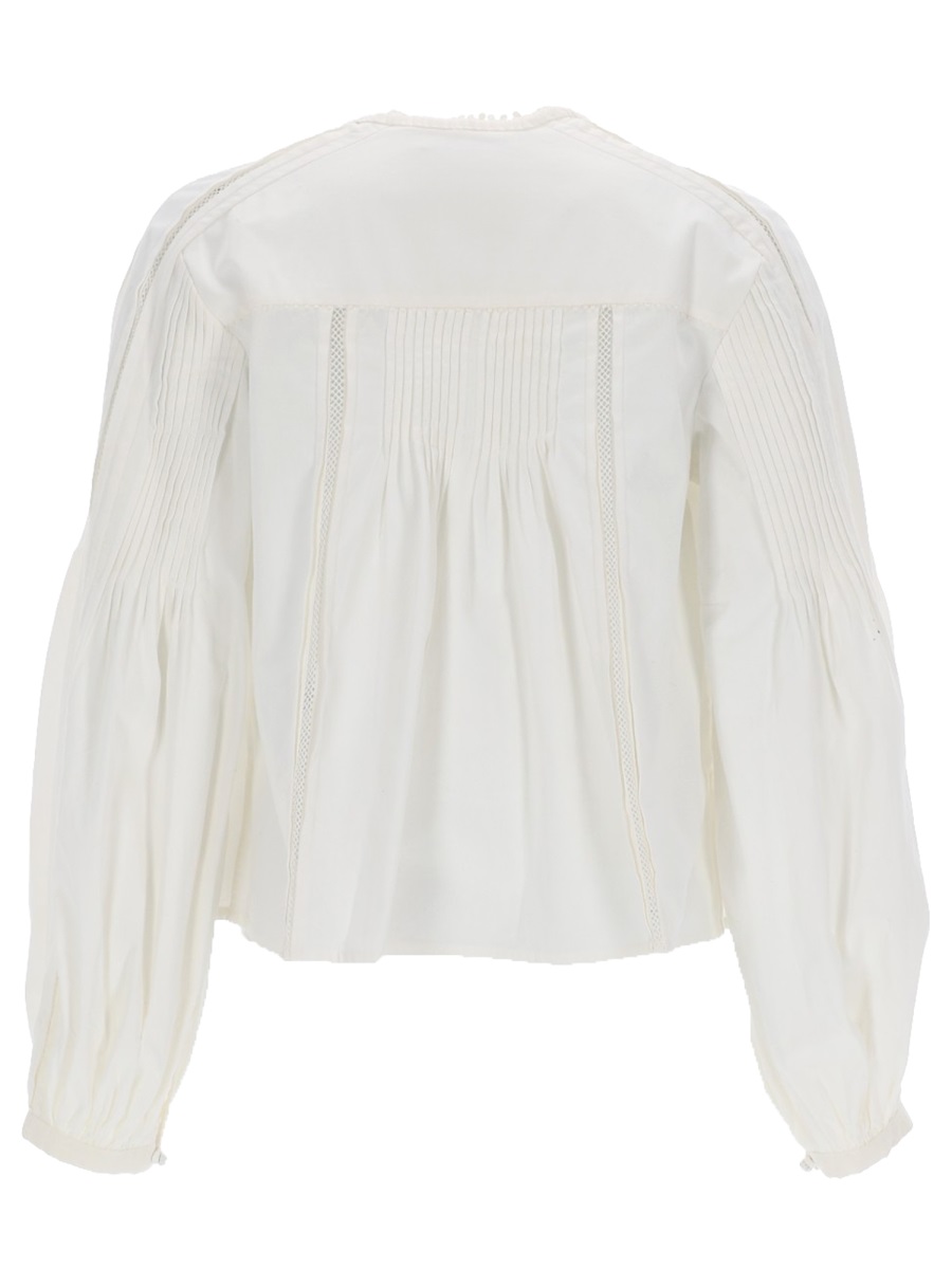 Isabel Marant Neutrals Cubraly Cropped Lace Insert Shirt Wit
