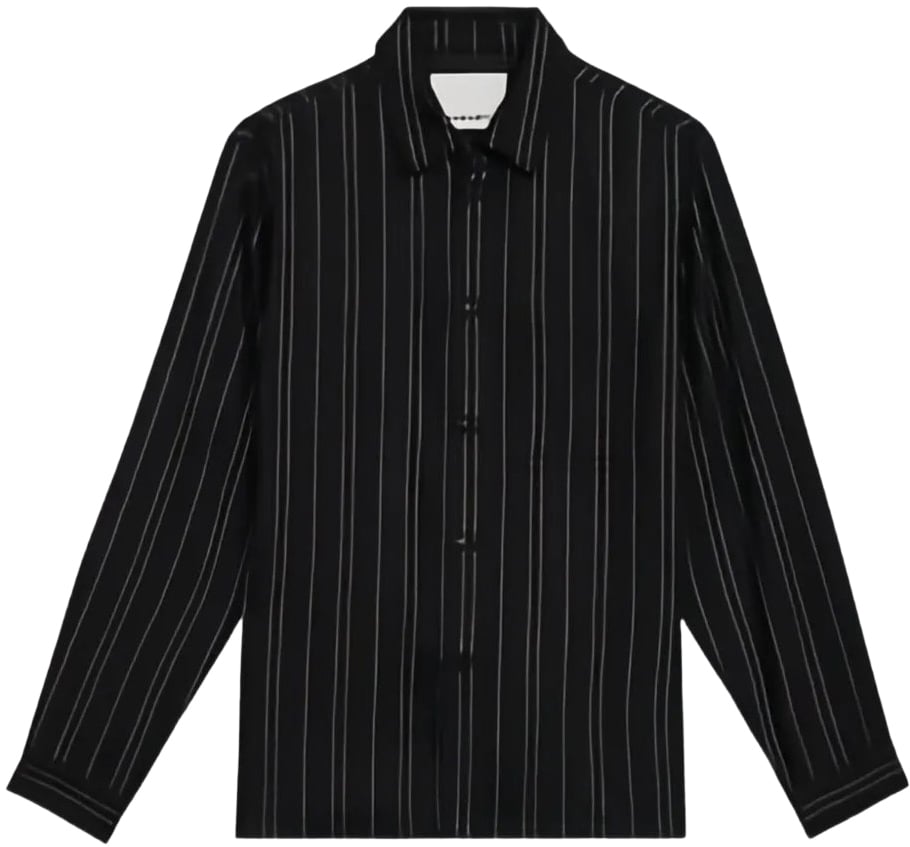 Isabel Marant chemise en coton irudy a fines rayures Zwart