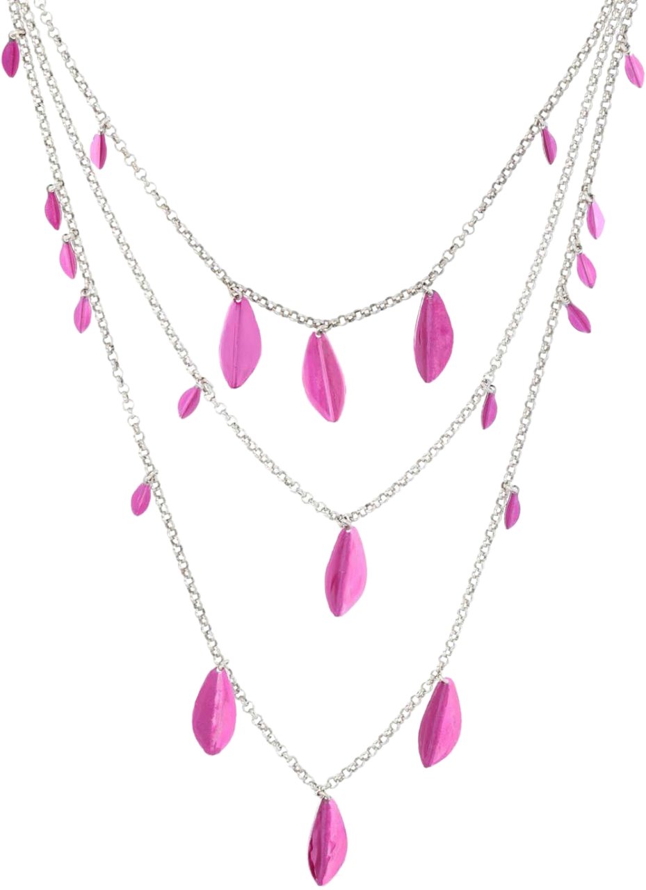 Isabel Marant Metal Shiny Leaf Necklace Roze