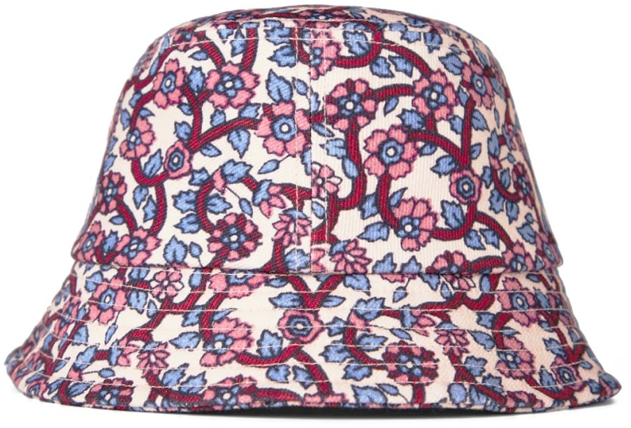 Isabel Marant Haley Floral Print Logo Bucket Hat Divers