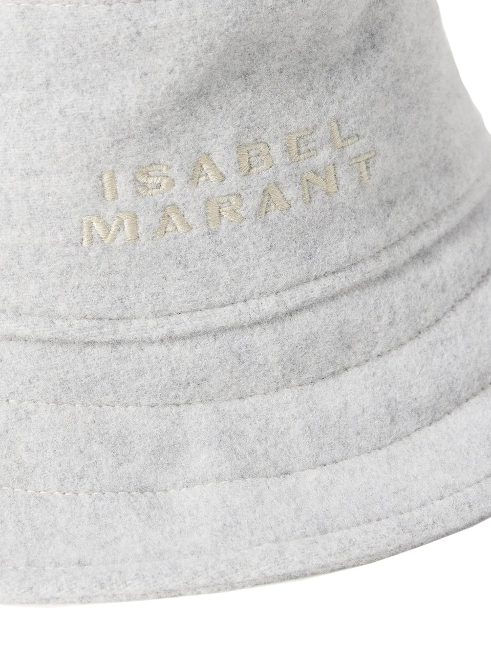 Isabel Marant Giorgia Wool Felt Logo Bucket Hat Grijs