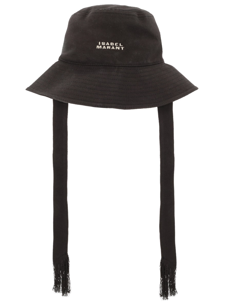 Isabel Marant Shaley Fringed Edges Bucket Hat Zwart