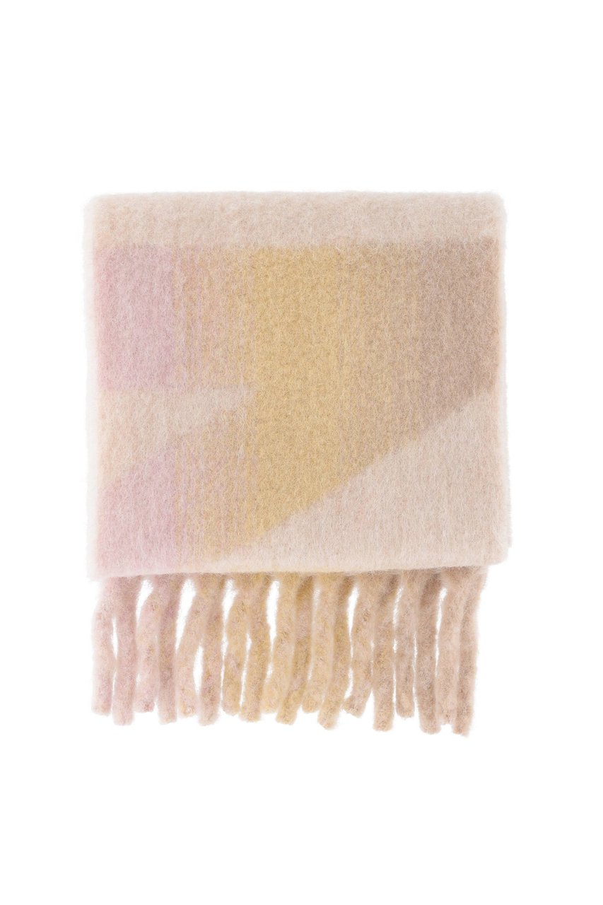 Isabel Marant Wool-Alpaca Logo Scarf Neutraal