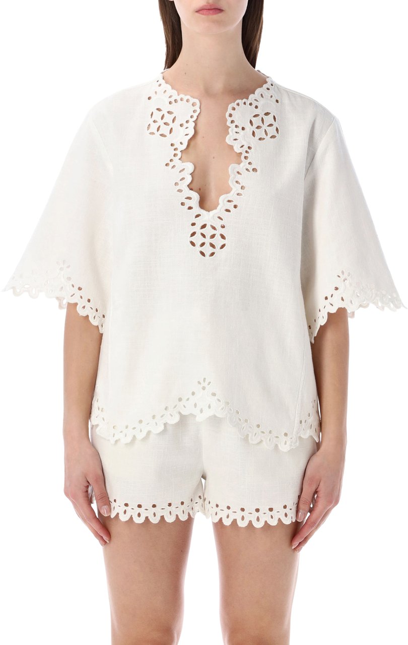 Isabel Marant Marant Étoile Shana openwork top Wit