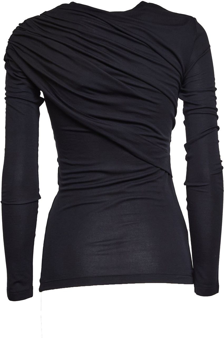 Isabel Marant Top Dressi In Soft Drapy Jersey Zwart