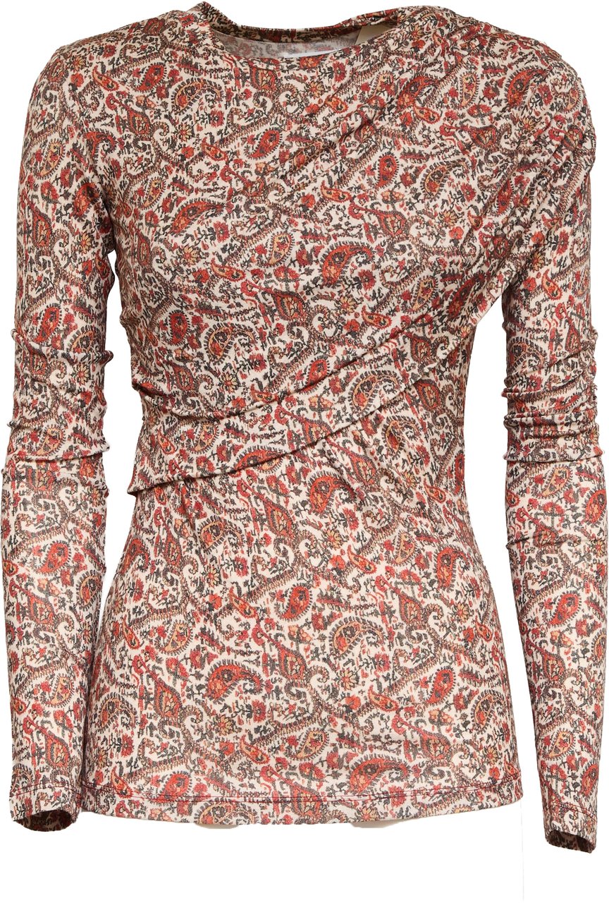 Isabel Marant Top Dressi In Soft Printed Jersey Rood