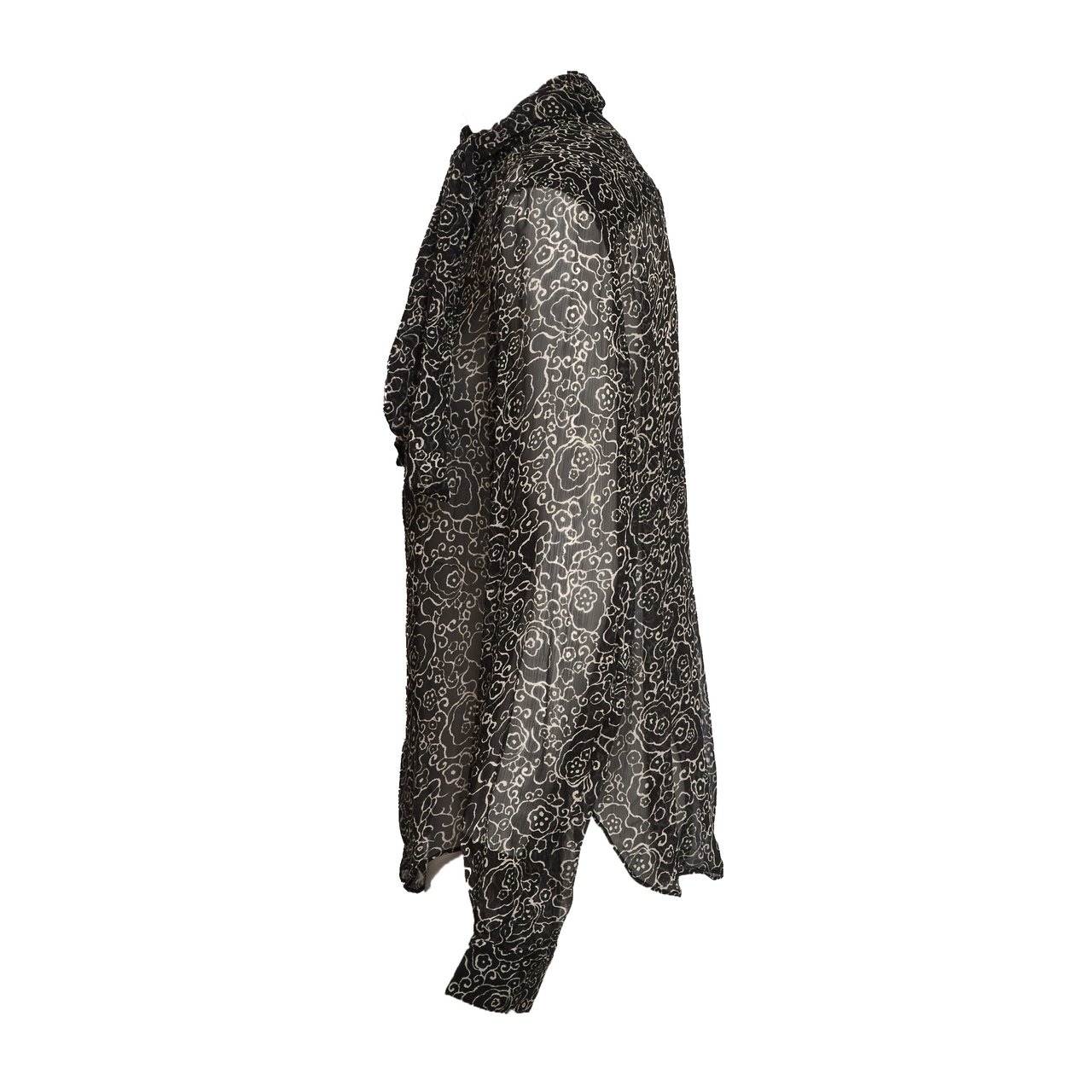 Isabel Marant Leona Printed Sheer Chiffon Blouse Grijs