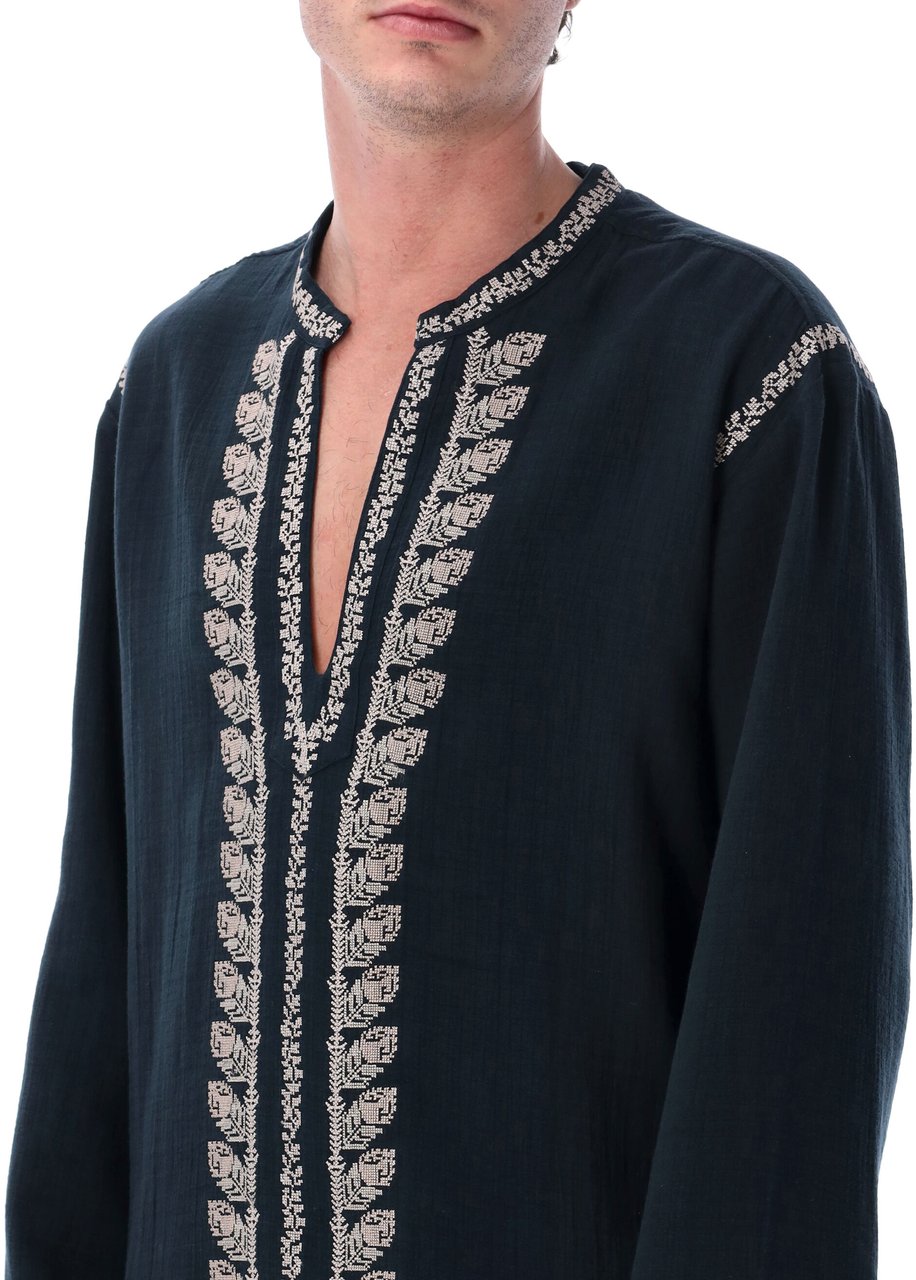 Isabel Marant Marant Cizalie embroidered cotton blouse Zwart