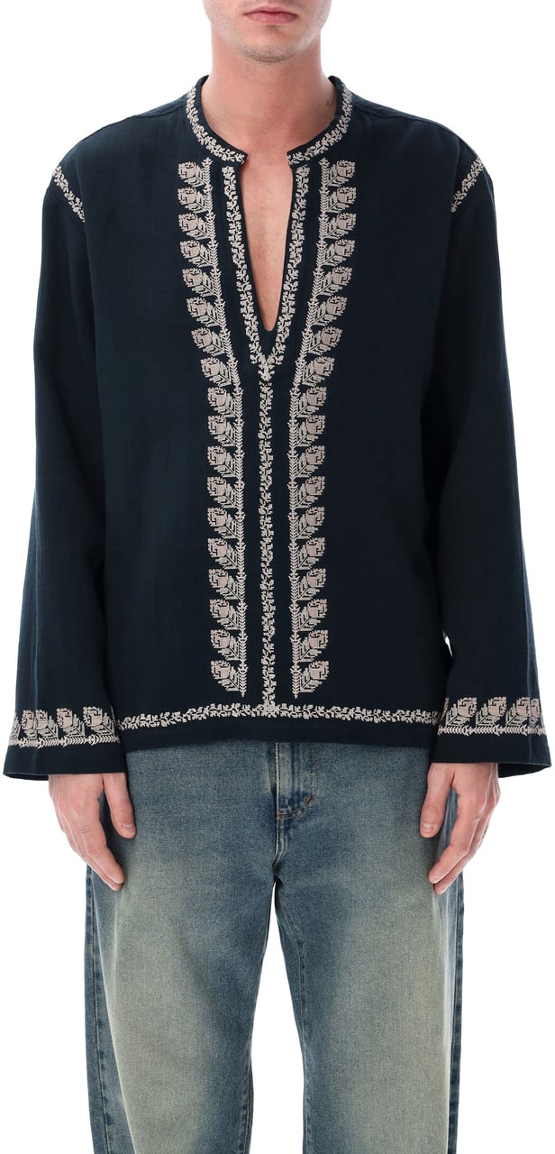 Isabel Marant Marant Cizalie embroidered cotton blouse Zwart