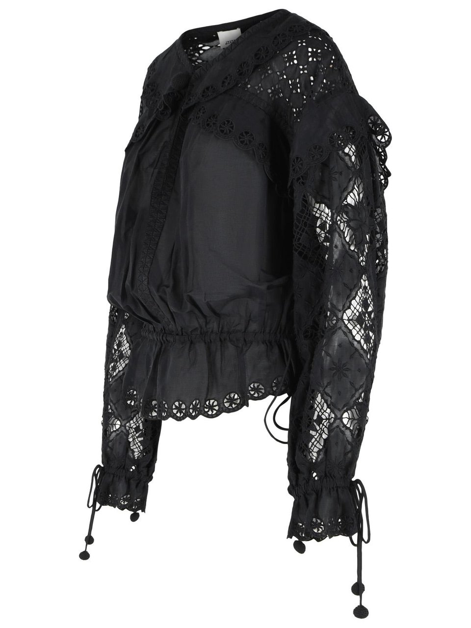 Isabel Marant 'Nowana' Black Cotton Blouse Zwart