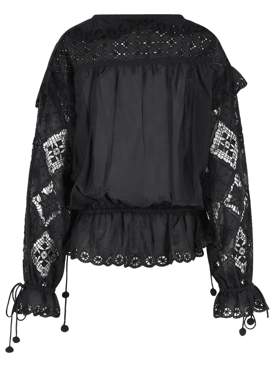 Isabel Marant 'Nowana' Black Cotton Blouse Zwart