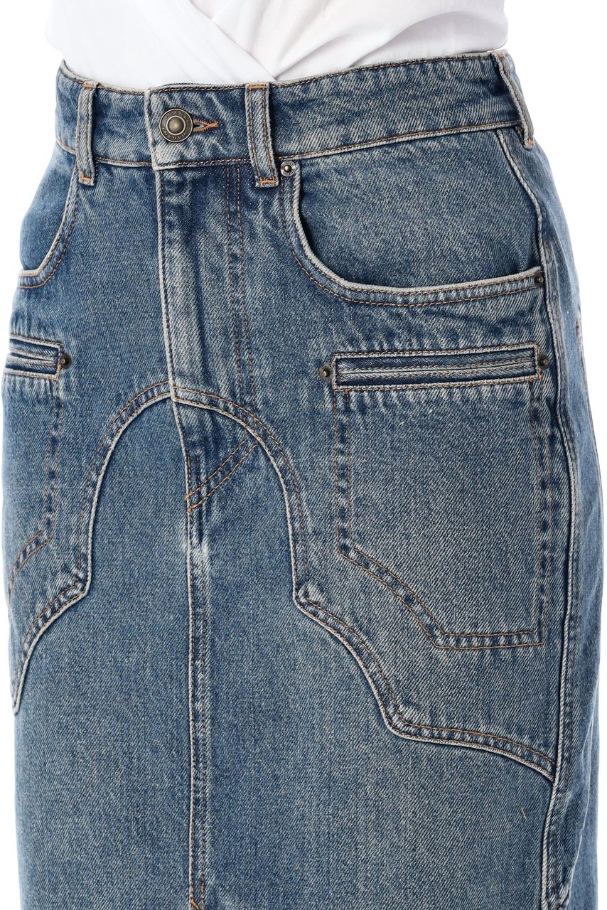 Isabel Marant Britt denim midi skirt Blauw
