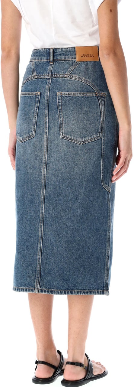 Isabel Marant Britt denim midi skirt Blauw