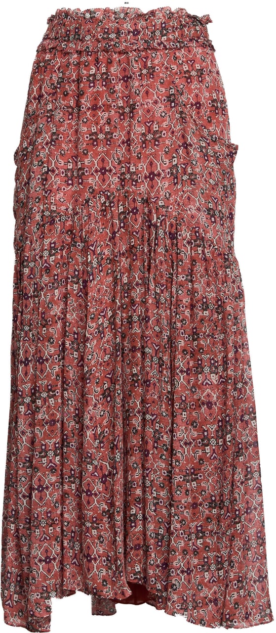 Isabel Marant Gonna Lunga Besma In Crêpe Stampato Rood