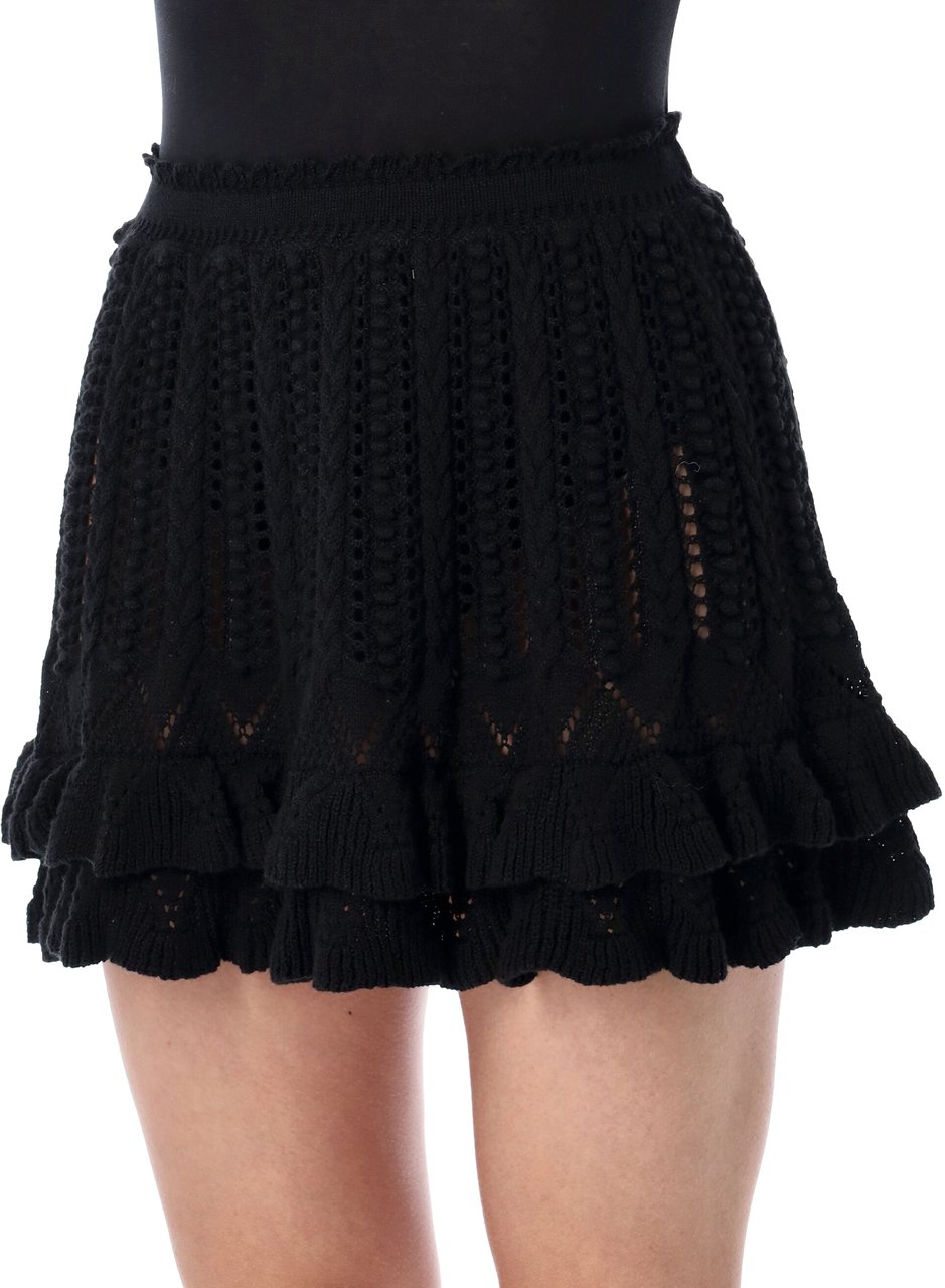 Isabel Marant Marant Étoile Nelle frilly knit skirt Zwart