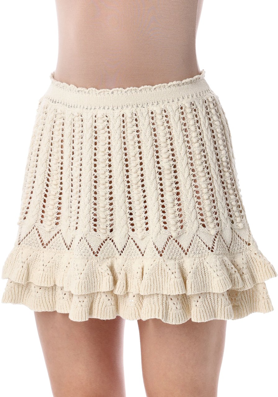 Isabel Marant Marant Étoile Nelle frilly knit skirt Neutraal