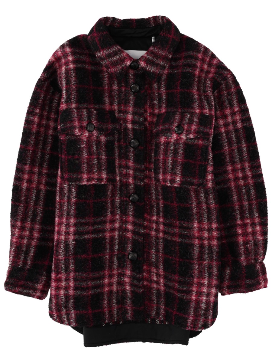 Isabel Marant Harveli Plaid Wool Blend Shirt Zwart