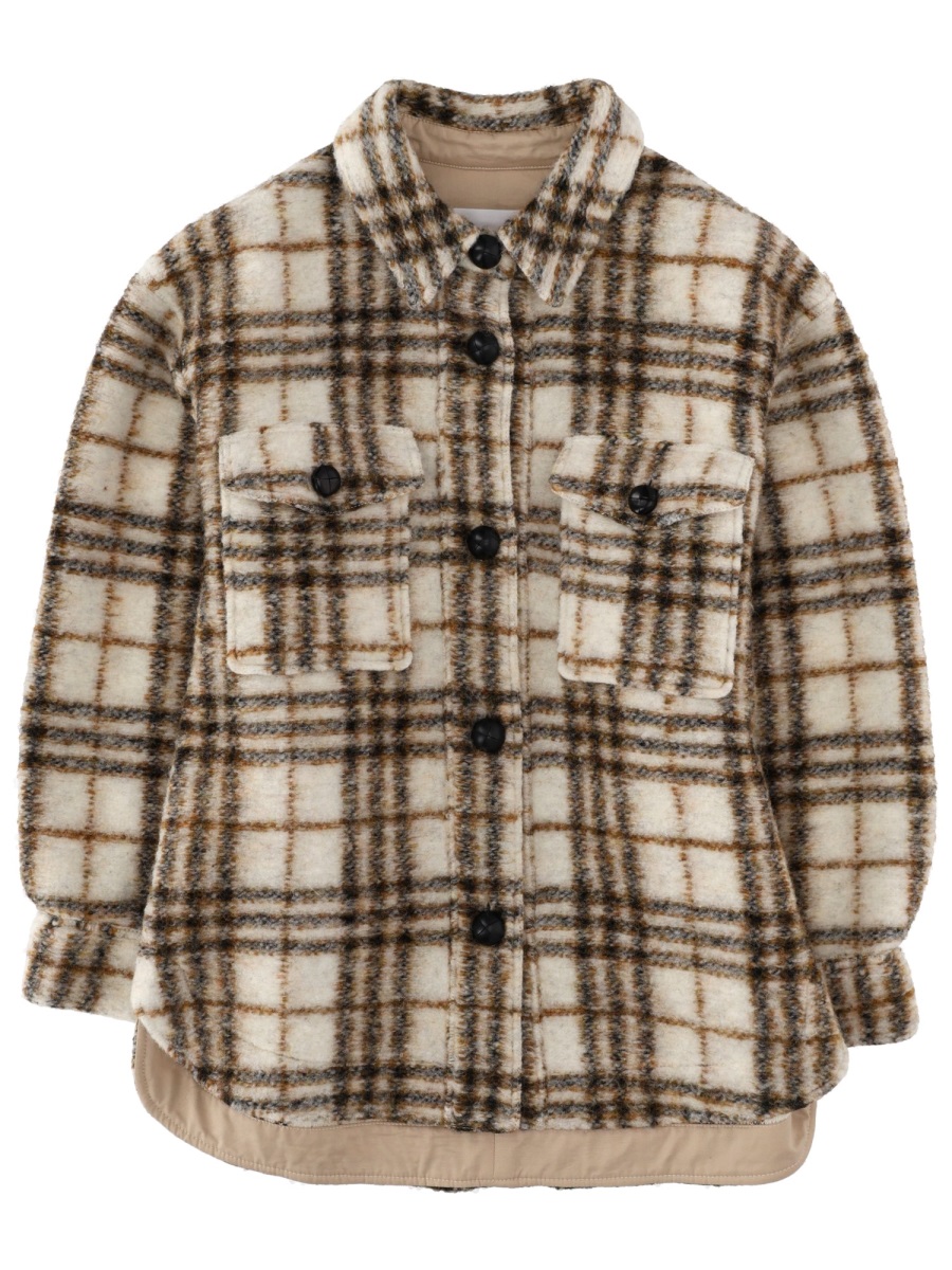 Isabel Marant Harveli Plaid Rounded Hem Shirt Grijs