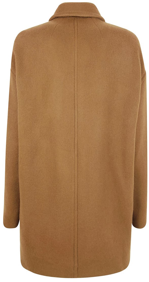 Isabel Marant Brown High Collar Coat With Relaxed Silhouette Bruin