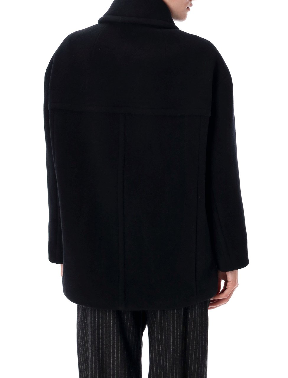 Isabel Marant Fiby Boxy Double Breasted Peacoat Zwart
