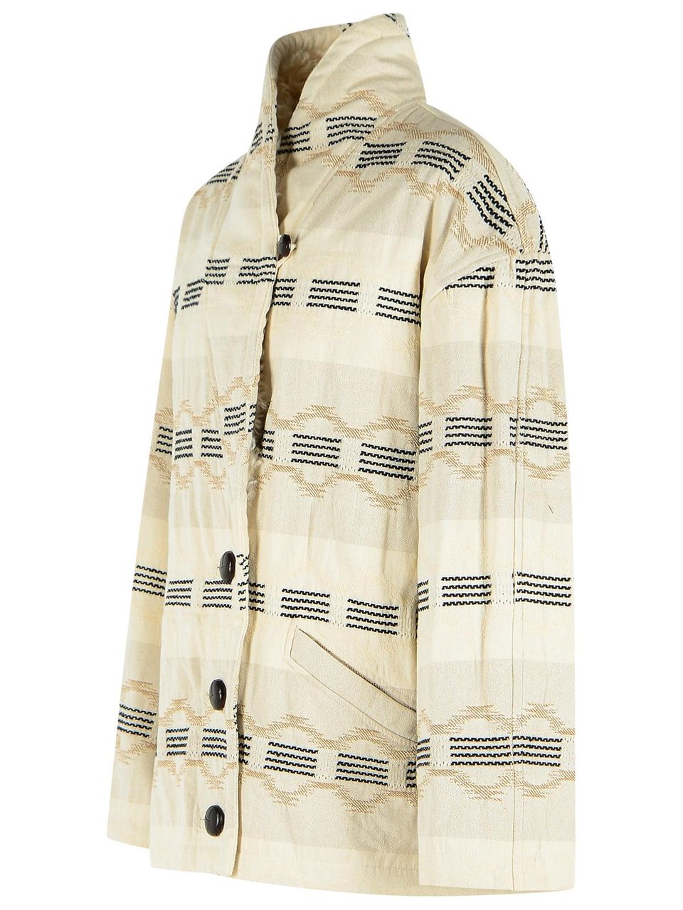 Isabel Marant 'Quayla' Beige Cotton Blend Jacket Wit