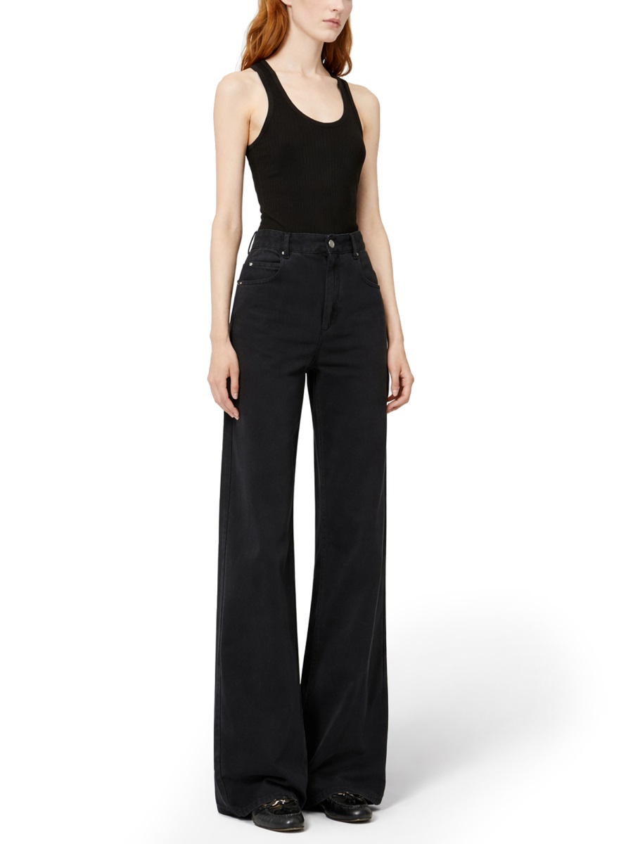 Isabel Marant Washed Black Belvira Lyocell-Blend Jeans Zwart
