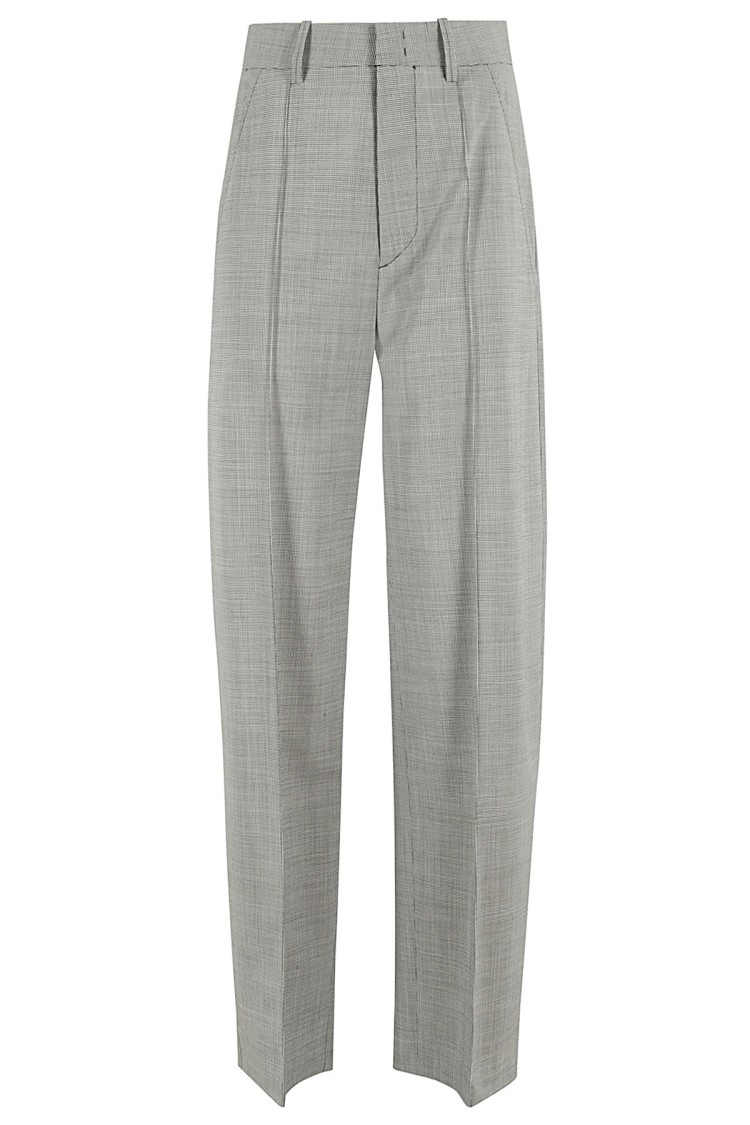 Isabel Marant Sopiavea High-Waisted Wide-Leg Pants With Pleat Detailing Neutraal