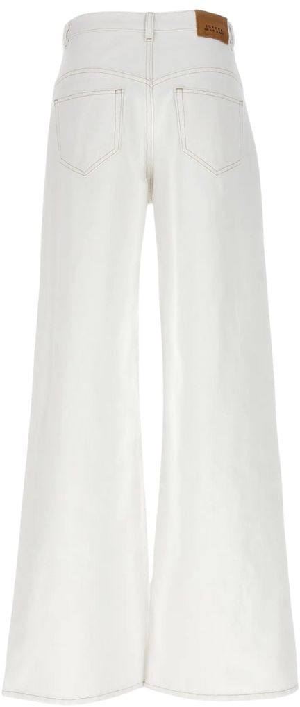 Isabel Marant Jeans Lemony A Vita Alta E Gamba Larga In Denim Wit