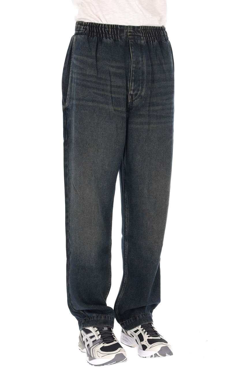 Isabel Marant Timeo Sandblasted Elasticated Waist Jeans Zwart