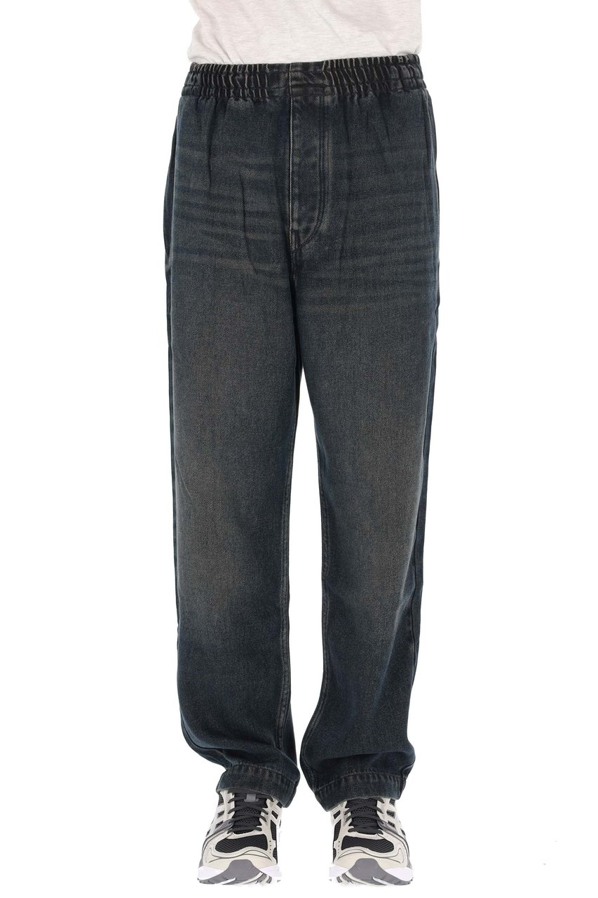 Isabel Marant Timeo Sandblasted Elasticated Waist Jeans Zwart