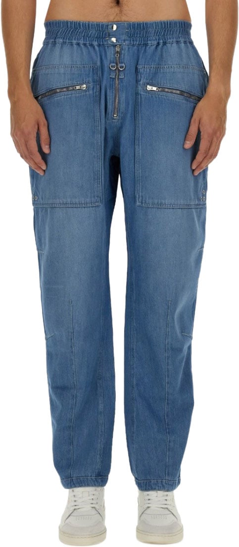 Isabel Marant Blue Cotton Pants Blauw