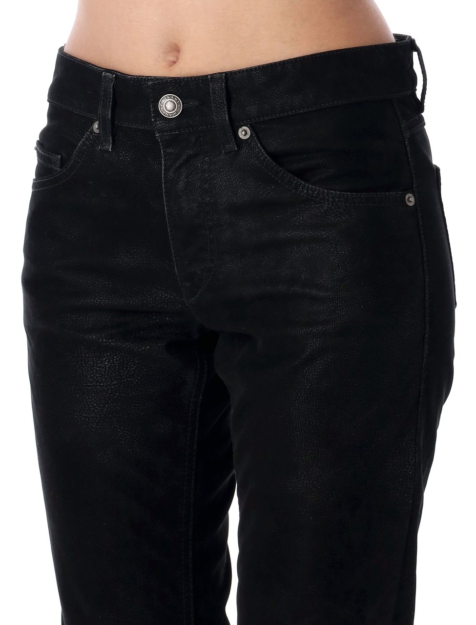 Isabel Marant Kelsie Eco Leather Five Pocket Pants Zwart