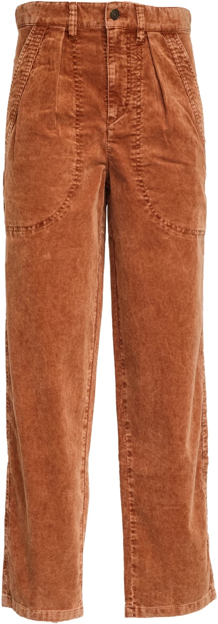 Isabel Marant Pantaloni Onyta In Velluto A Coste Lavato Rood