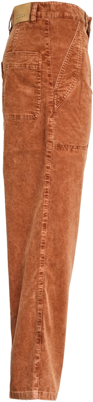 Isabel Marant Pantaloni Onyta In Velluto A Coste Lavato Rood