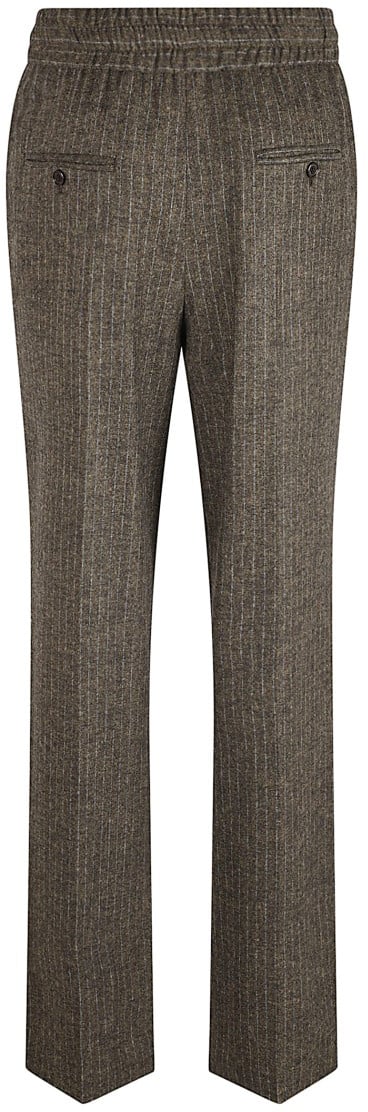 Isabel Marant Dark Bronze Pinstripe Trousers With Elasticated Waistband Grijs