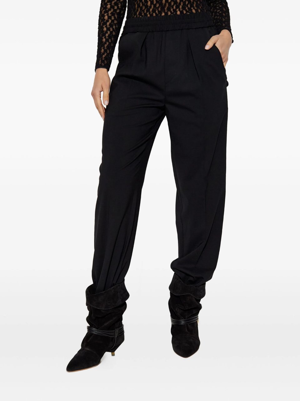 Isabel Marant Black Loretta Relaxed Tapered Pants Zwart