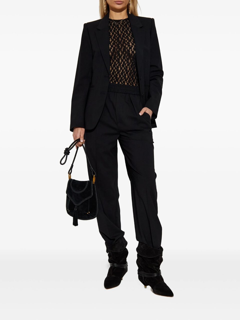 Isabel Marant Black Loretta Relaxed Tapered Pants Zwart