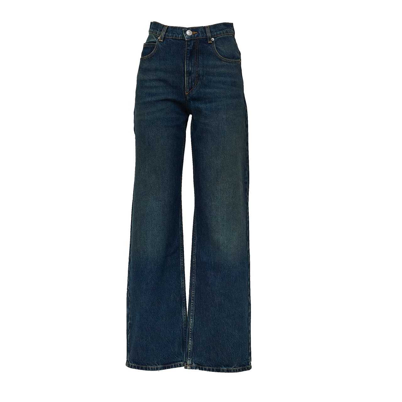 Isabel Marant Dromie Denim Pants with Straight Cut and Classic 5-Pocket Design Blauw