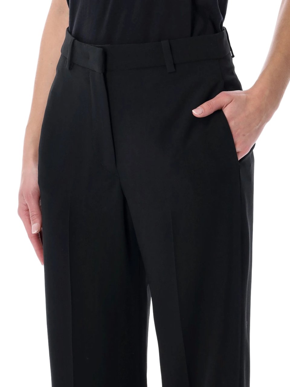 Isabel Marant Black Noanda Tailored Straight-leg Pants Zwart