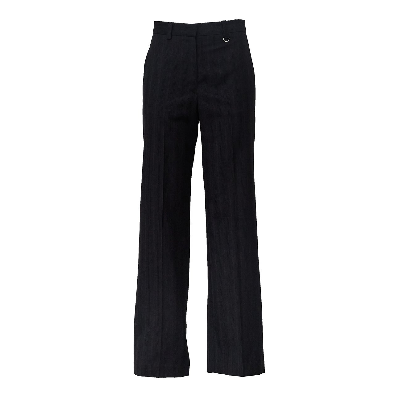 Isabel Marant Pleated Virgin Wool Trousers With Tapered Silhouette And Silver Buckle Detail Zwart