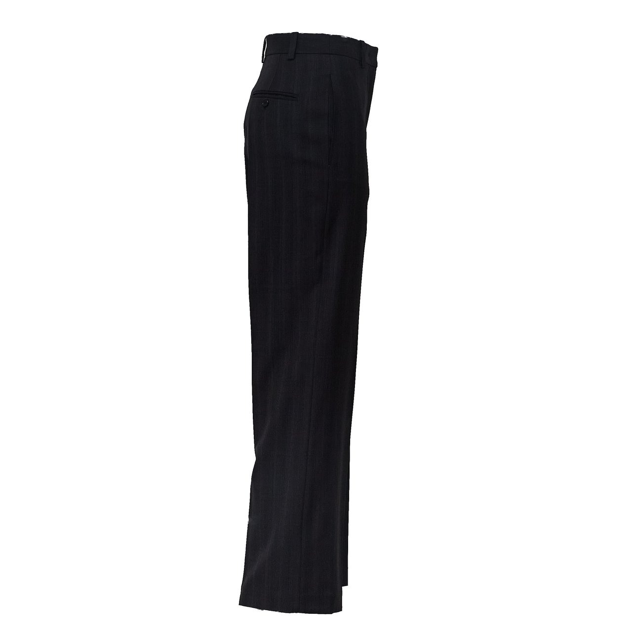 Isabel Marant Pleated Virgin Wool Trousers With Tapered Silhouette And Silver Buckle Detail Zwart