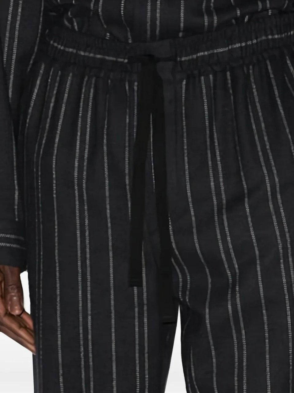Isabel Marant pantalon en laine rayee Zwart