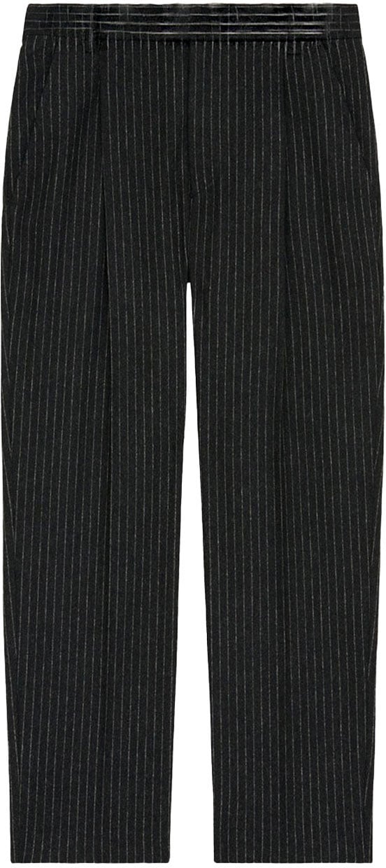 Isabel Marant pantalon en laine rayee Zwart