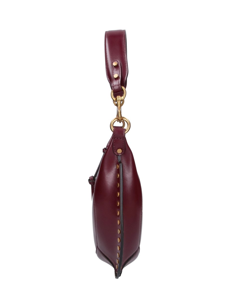 Isabel Marant Burgundy Oskan Moon Leather Shoulder Bag Maroon