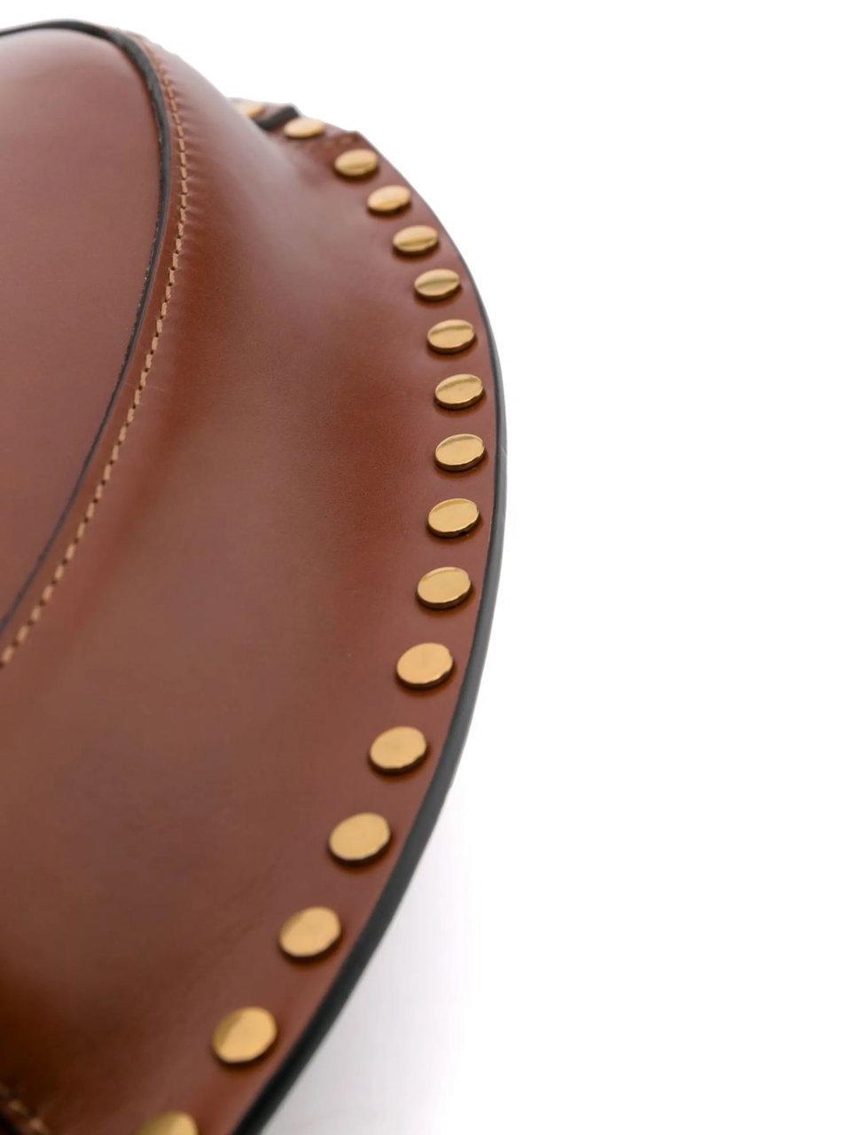 Isabel Marant Crescent-Shape Calf Leather Shoulder Bag With Gold-Tone Accents Roze